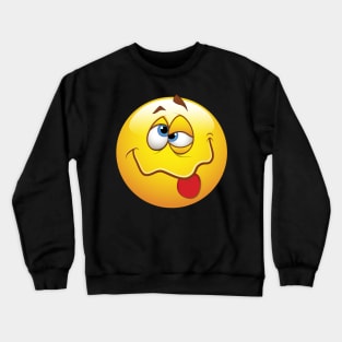Drunk Smiley Face Emoticon Crewneck Sweatshirt